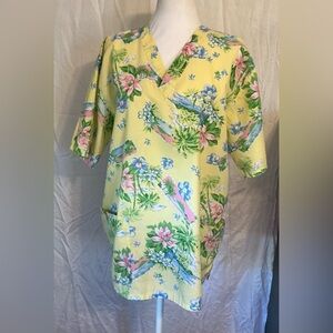 Barco Uniforms Yellow Floral Tunic